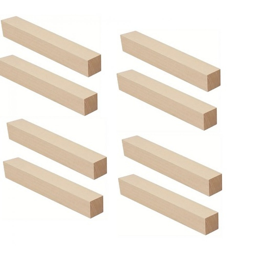 Pack of 8 Basswood Blanks for Whittling - 150x25x25mm