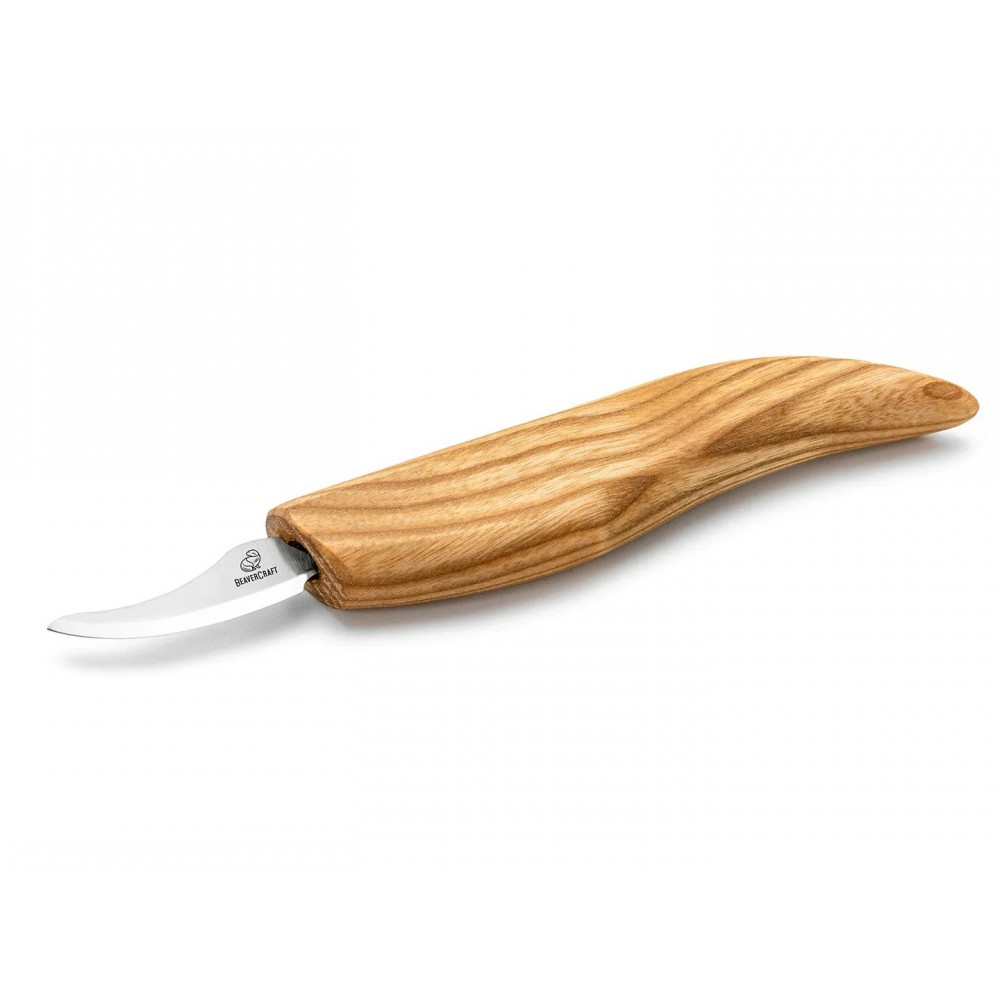 BeaverCraft C18 Curved Carving Knife with Ash Handle