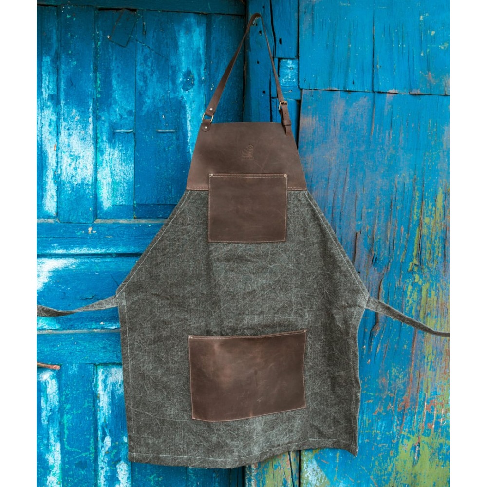 Beavercraft AP4 Brown Canvas with Leather Whittling Apron